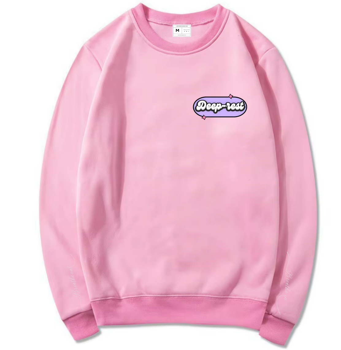 Deep-rest, Breathe-in & Breathe-out, Pink sweatshirt